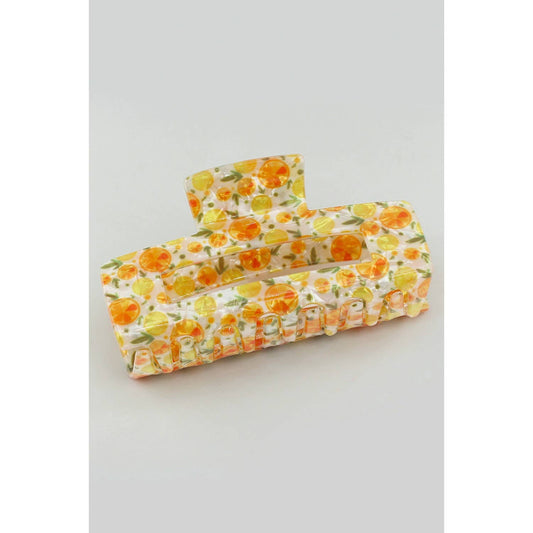 MARBLED ACRYLIC ORANGE PRINT HAIR CLIP
