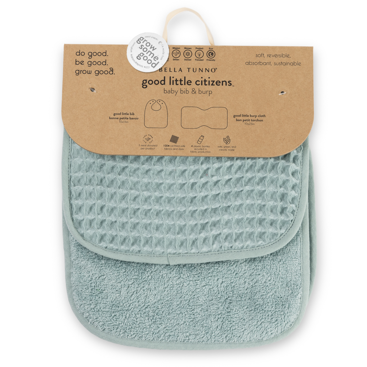Reversible Bib + Burp Set Blush