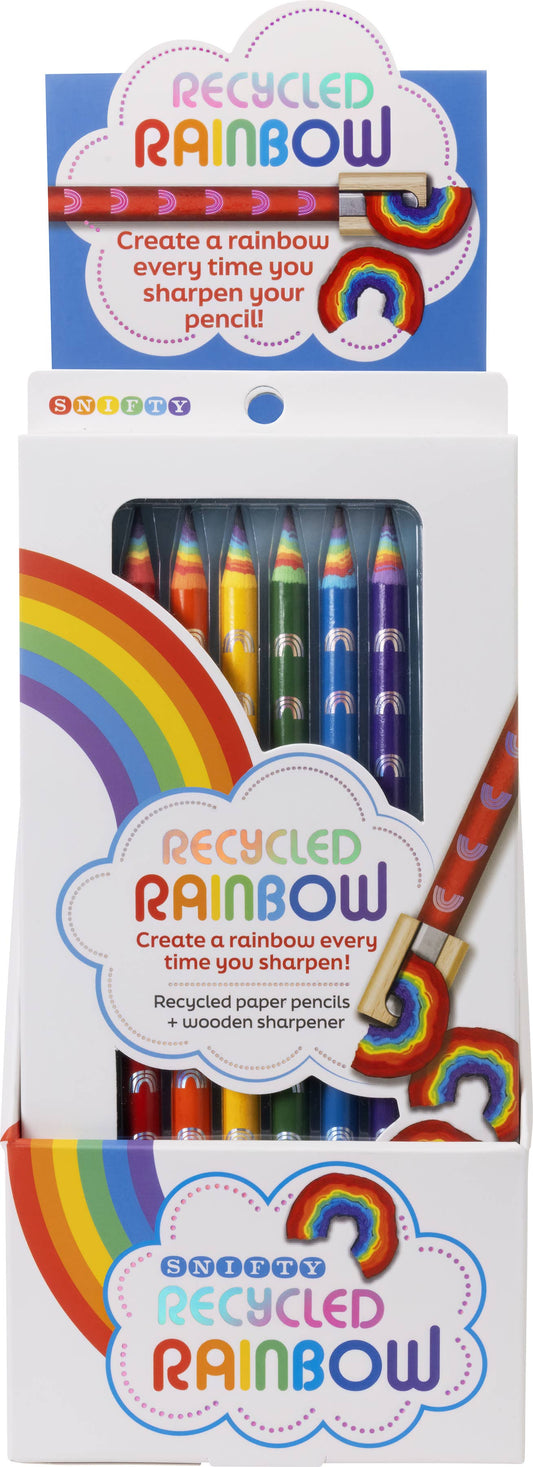 Recycled Rainbow Pencils - Display of 10