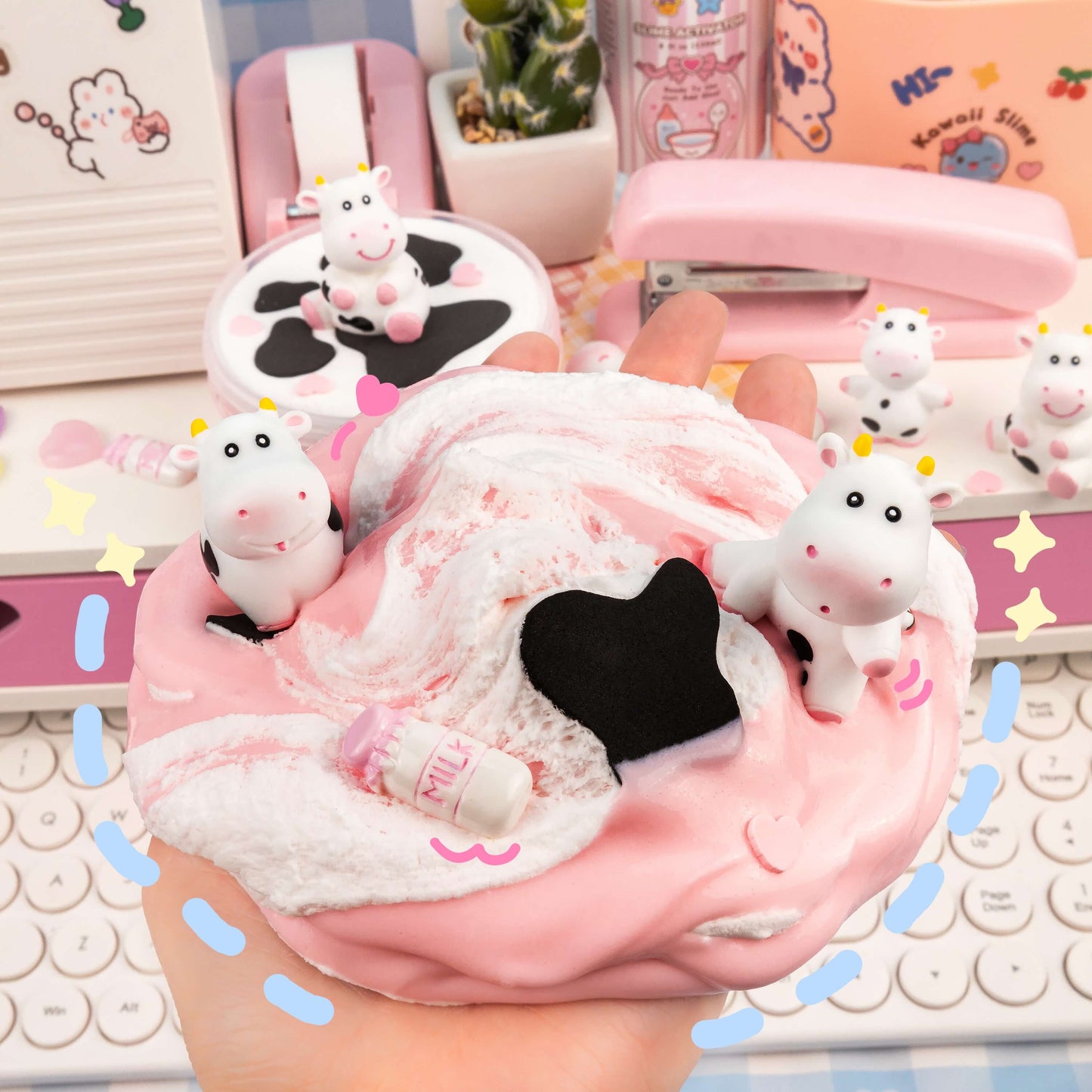 Straw-Dairy Cow 2 Slimes in 1 (4pcs/case)