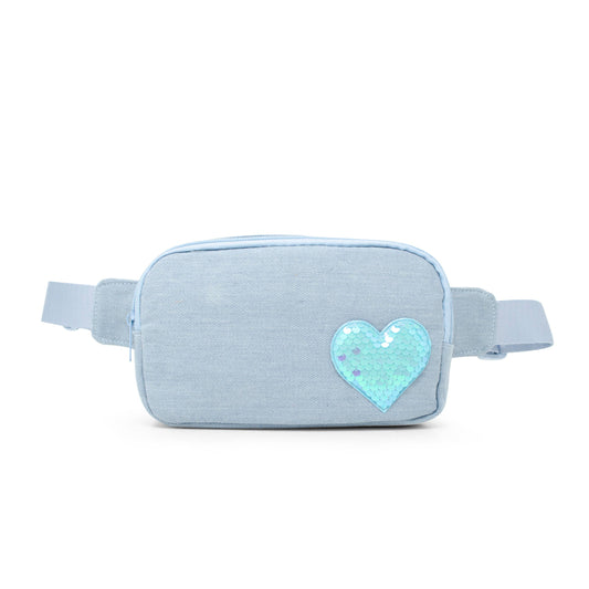 Sequin Heart Crossbody Sling Bag for Kids