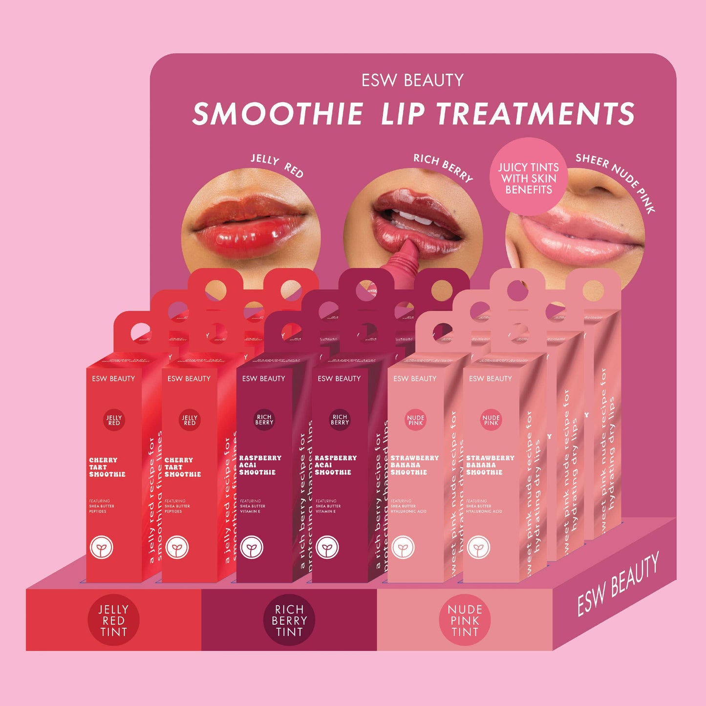 Berry Kisses Smoothie Lip Treatment Table Top Filled Display