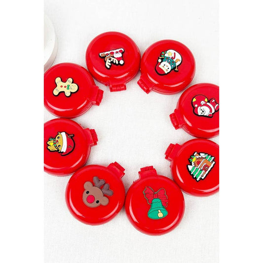 Christmas Theme Round Mirror with Pop Up Brush