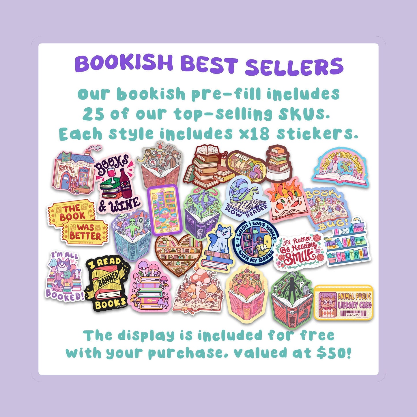 25 Pocket Wood Stadium Countertop Display for Vinyl Stickers