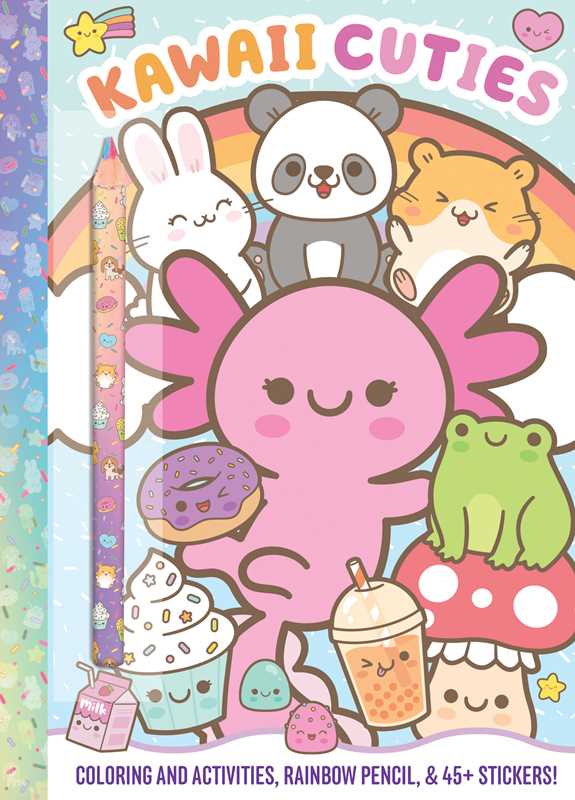 Kawaii Cuties: Coloring Book with Rainbow Pencil by Delaney Foerster