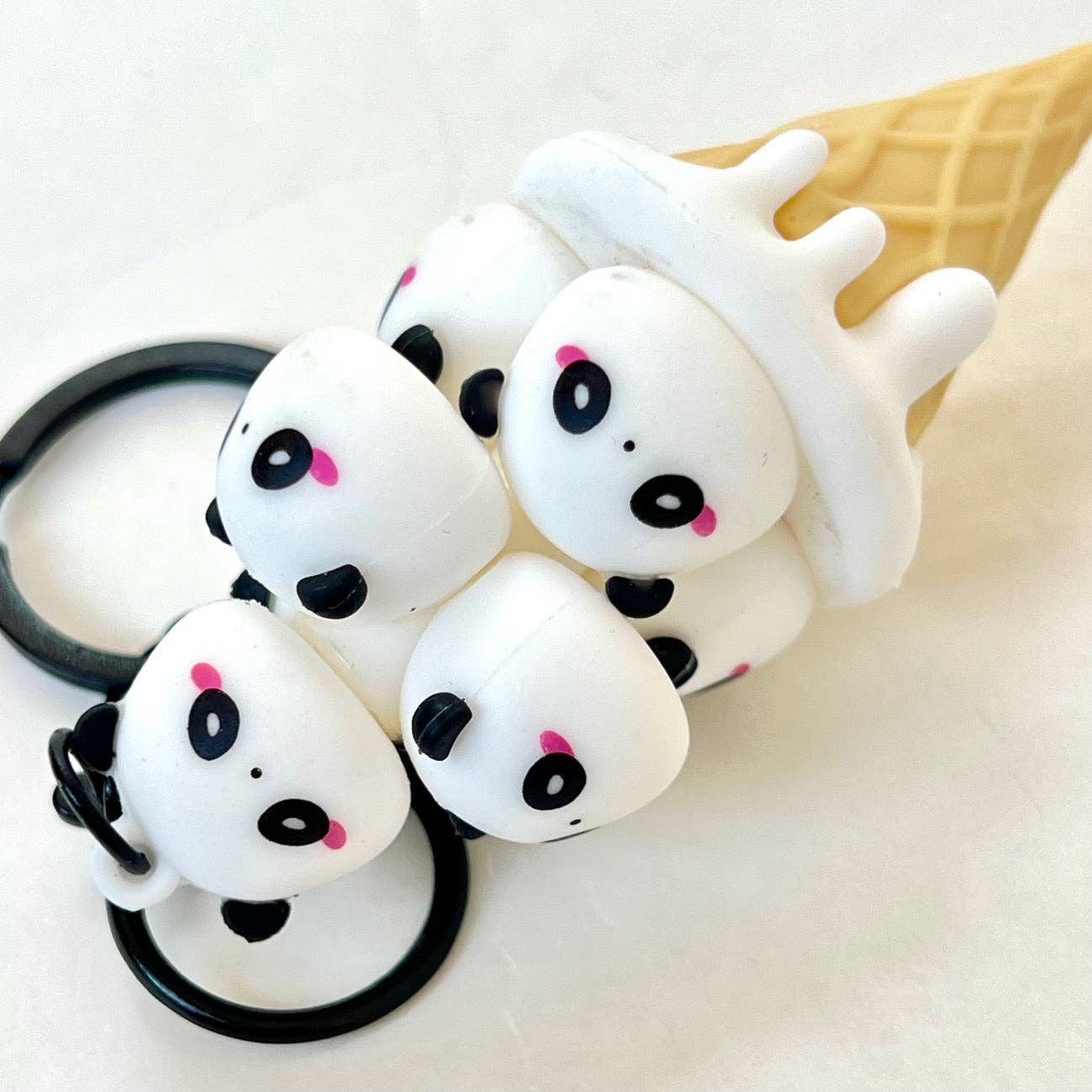 12163 PANDA CONE FAMILY KEY CHARM-12