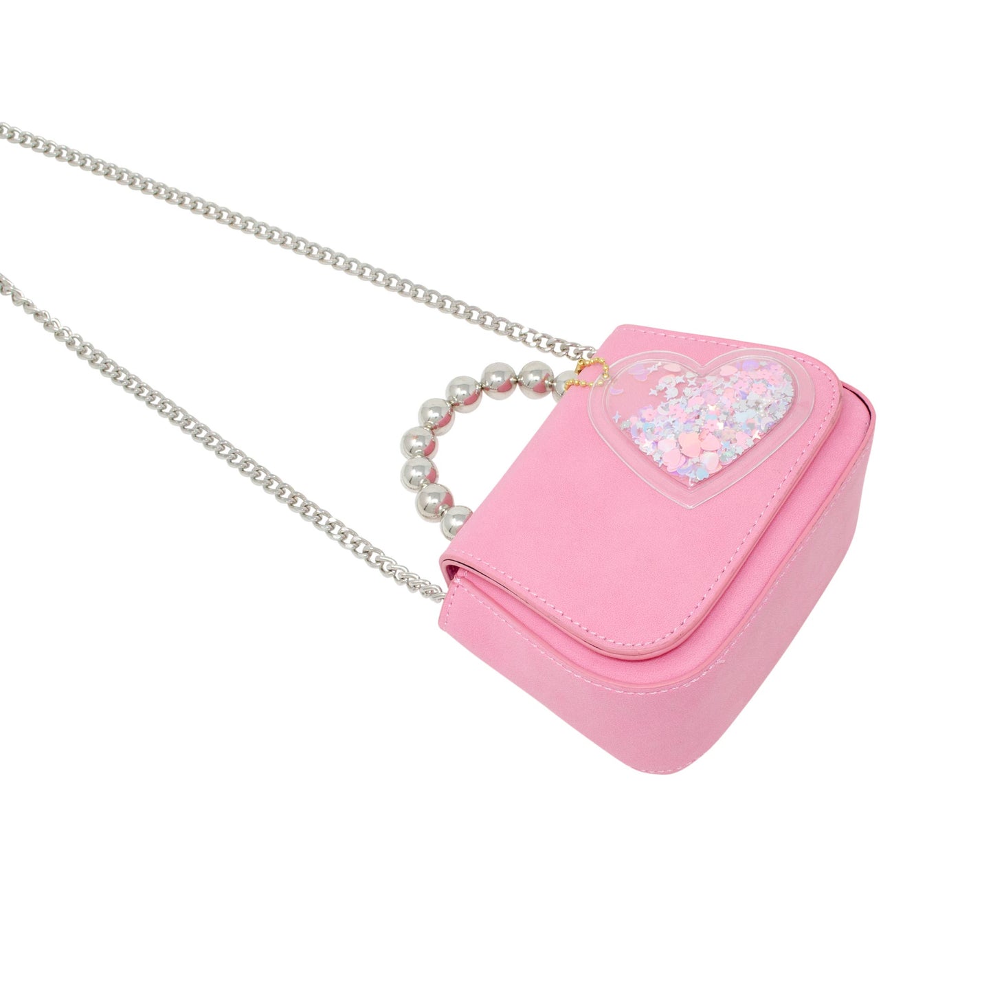 Tiny Metal Pearl Handle Heart Bag