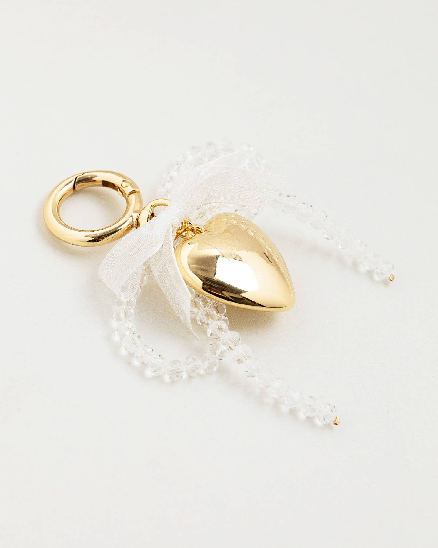 Heart Bow Croquette Bag Charm Keychain
