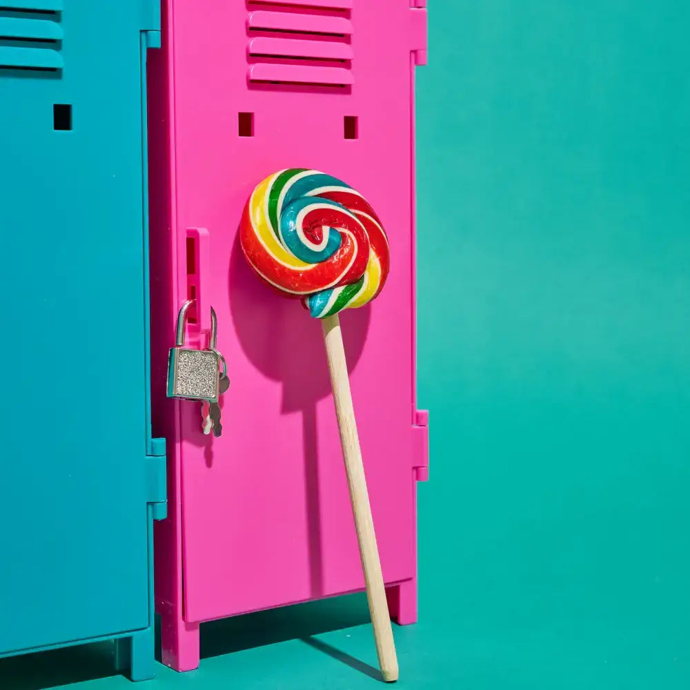 Handmade Lollipop w/ Bow - Rainbow Blast Fruit Punch - 2 oz