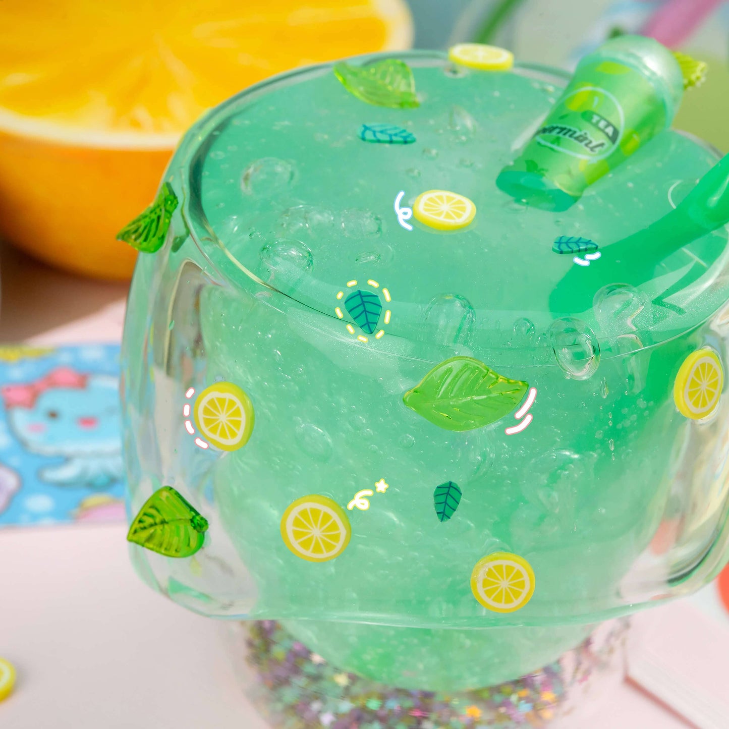 Peppermint Tea Clear Slime (4pcs/case)