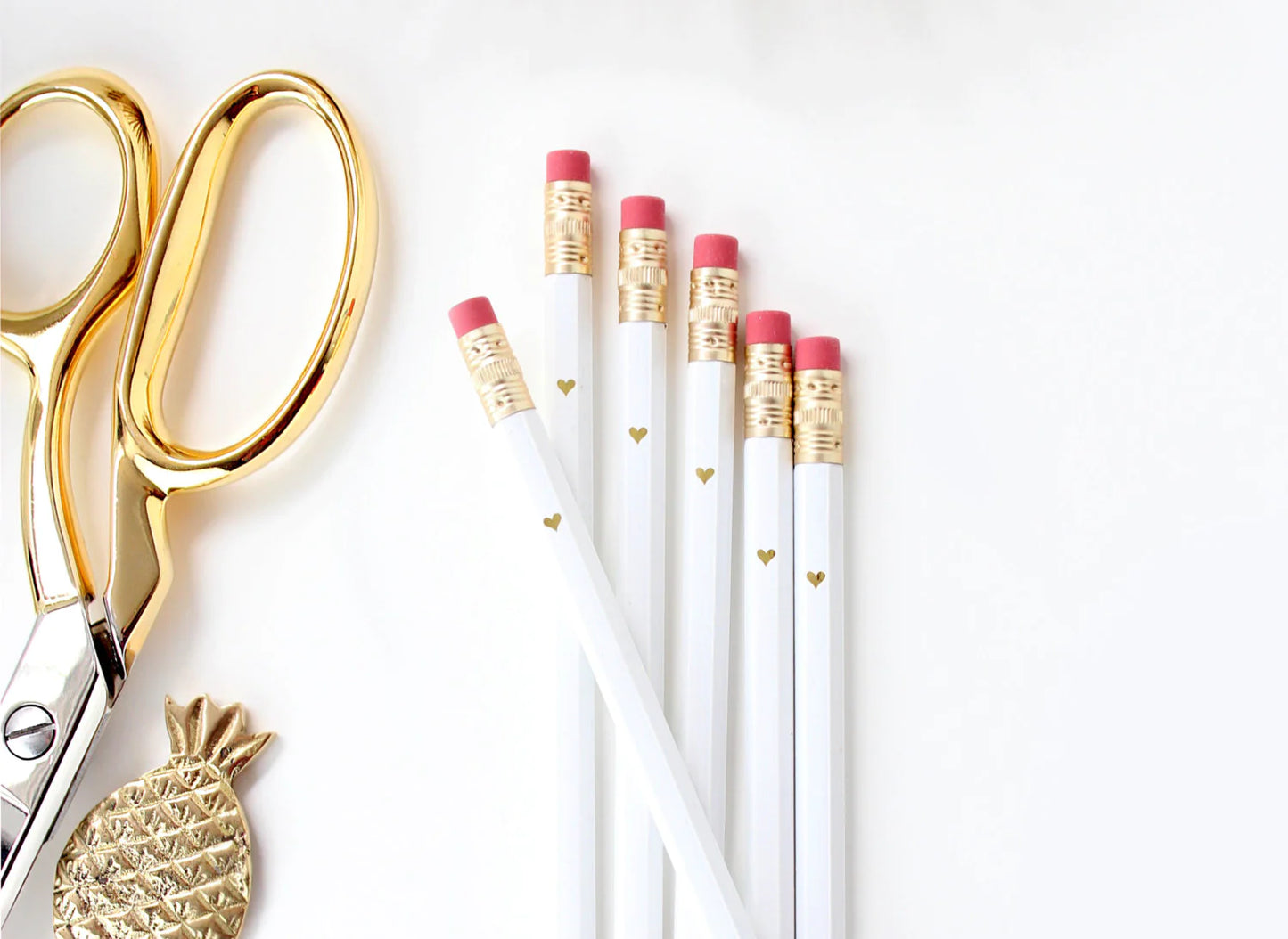 Full Gold Heart: White Pencils