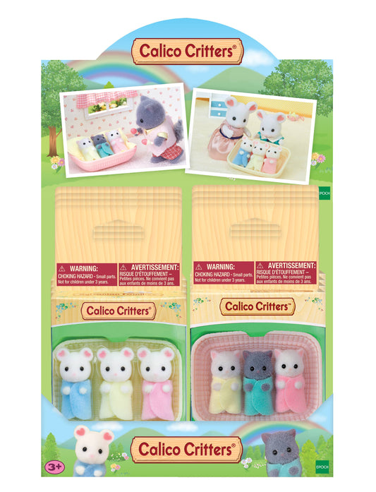Calico Critters Triplet Assortment in PDQ, 2 Styles Included