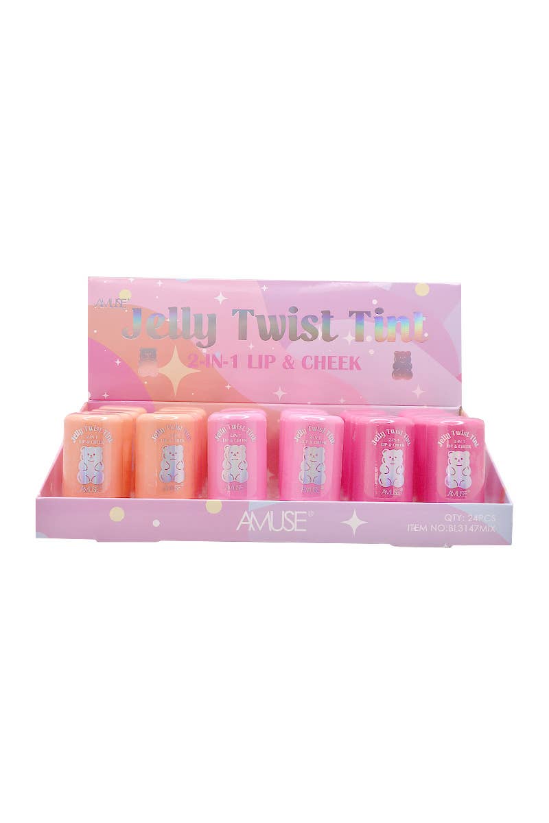 Amuse BL3147MIX Jelly Twist 2-in-1 Lip & Cheek Tint - 24 pcs