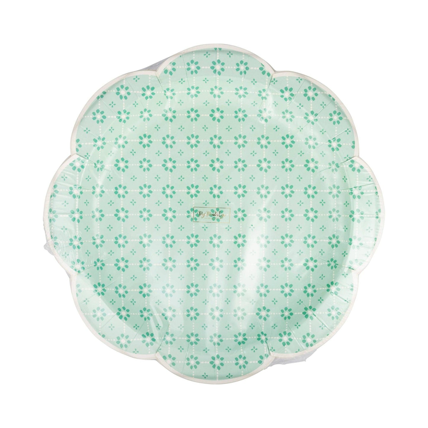 11" Green Wicker Plate