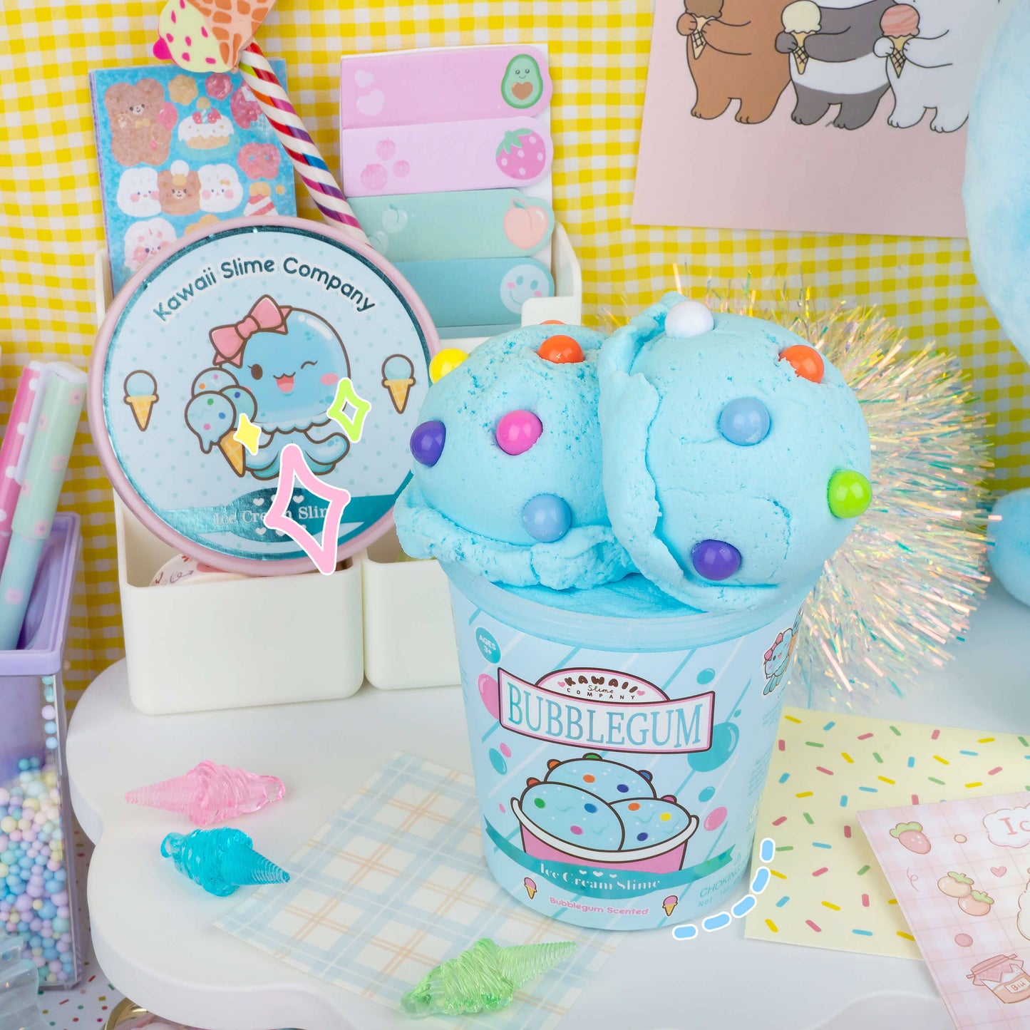 Bubblegum Scented Ice Cream Pint Slime (5pcs/case)