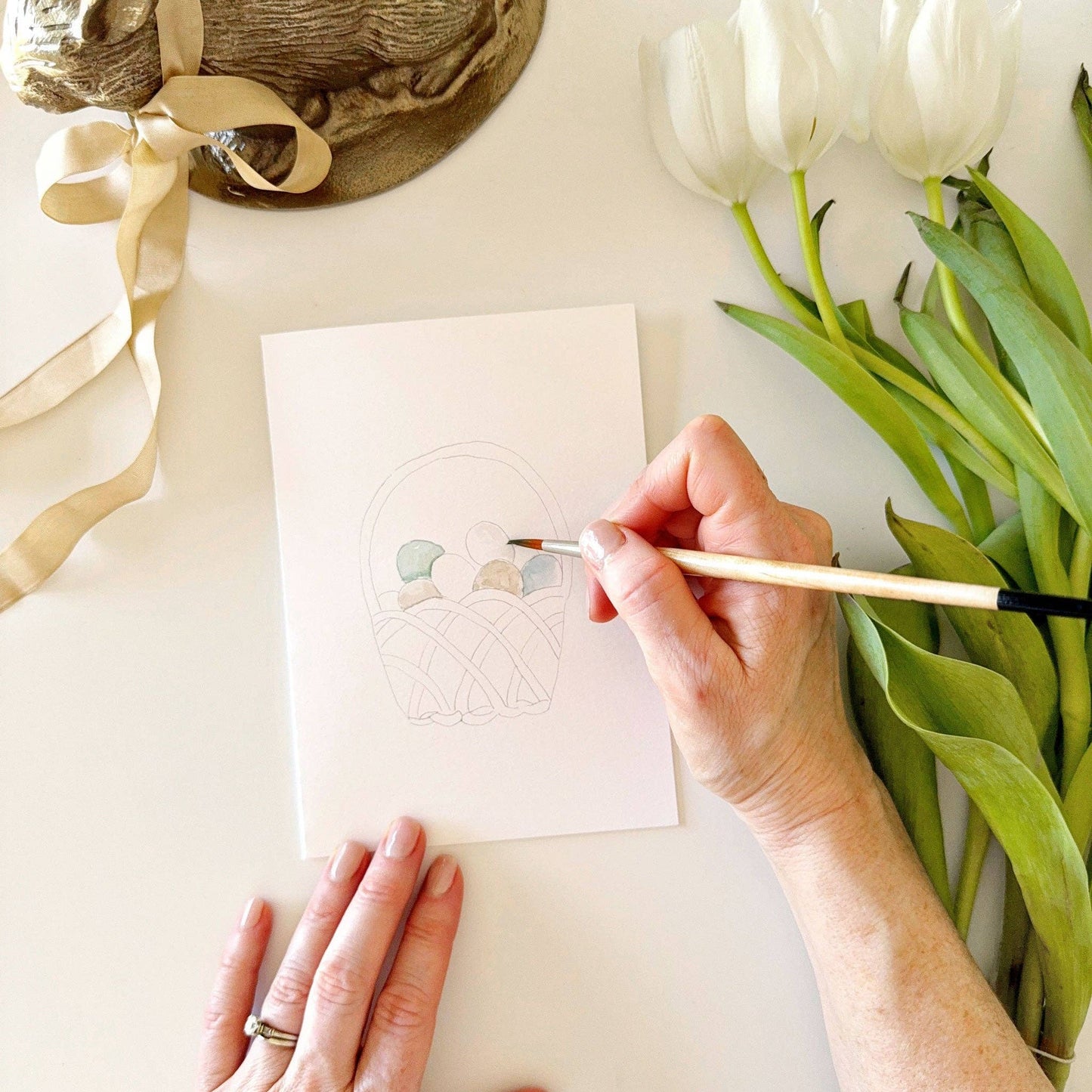 Easter paintable watercolor notecard set