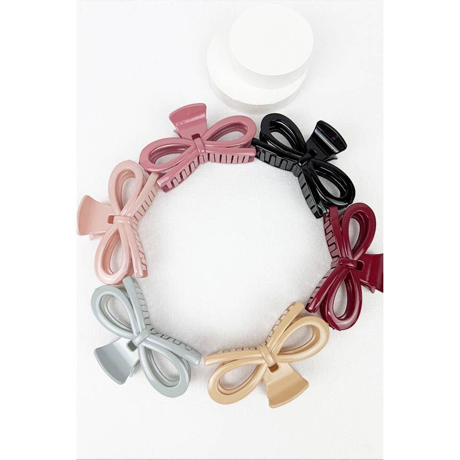 Knotted Bow Soft Tone Matte Hair Claw