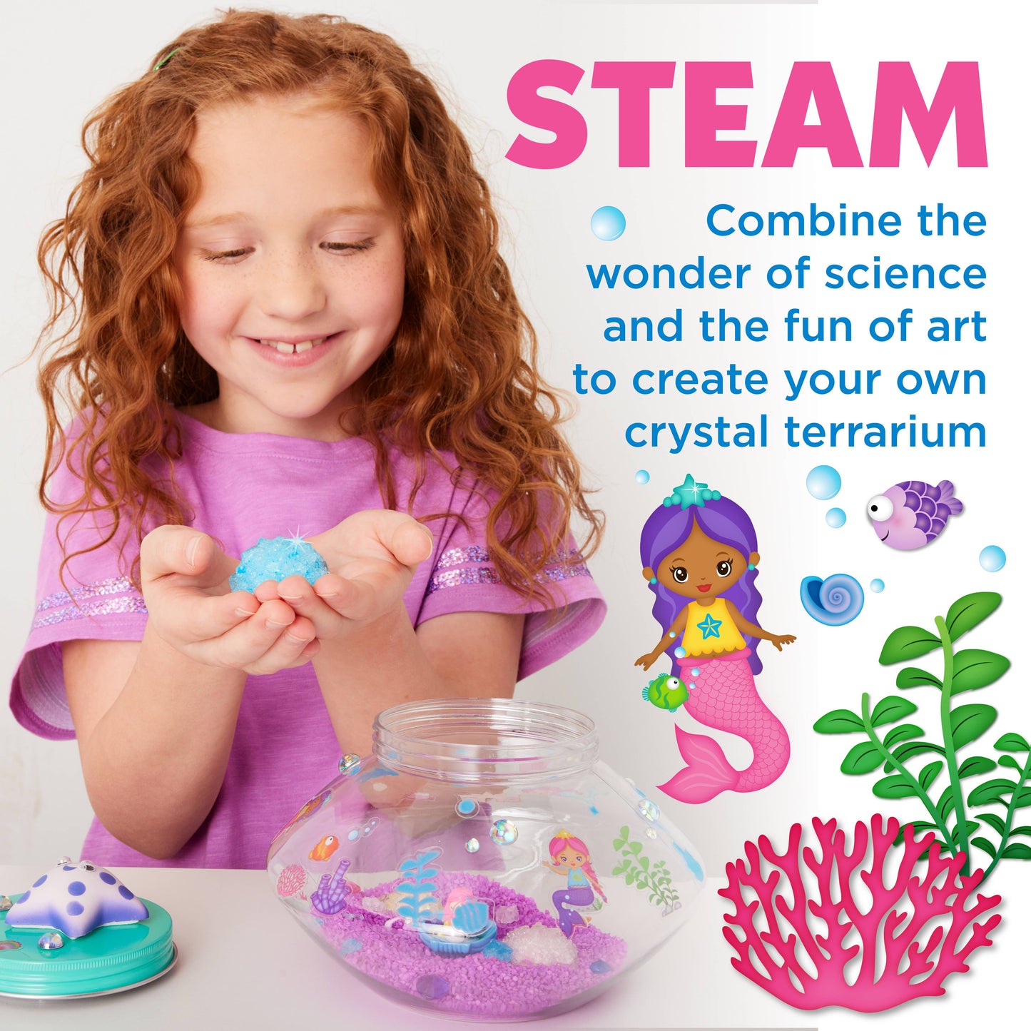 Grow Your Own Crystal Mermaid Terrarium DIY Kit for Kids