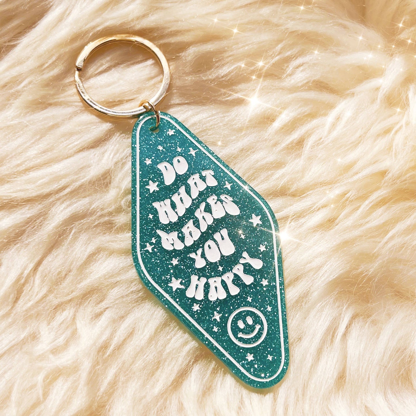 Positive Affirmation Glitter Motel Keychain Stocking Stuffer