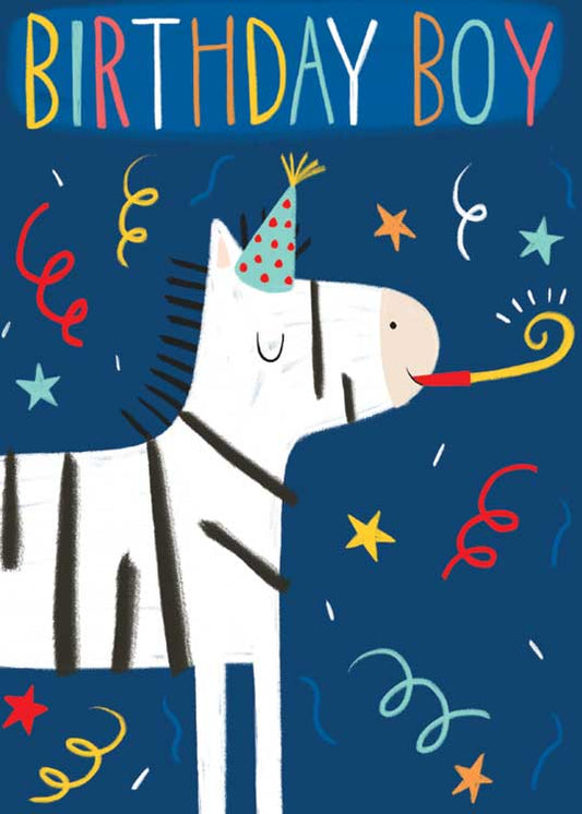 Birthday Note Cards - Zebra - Foil