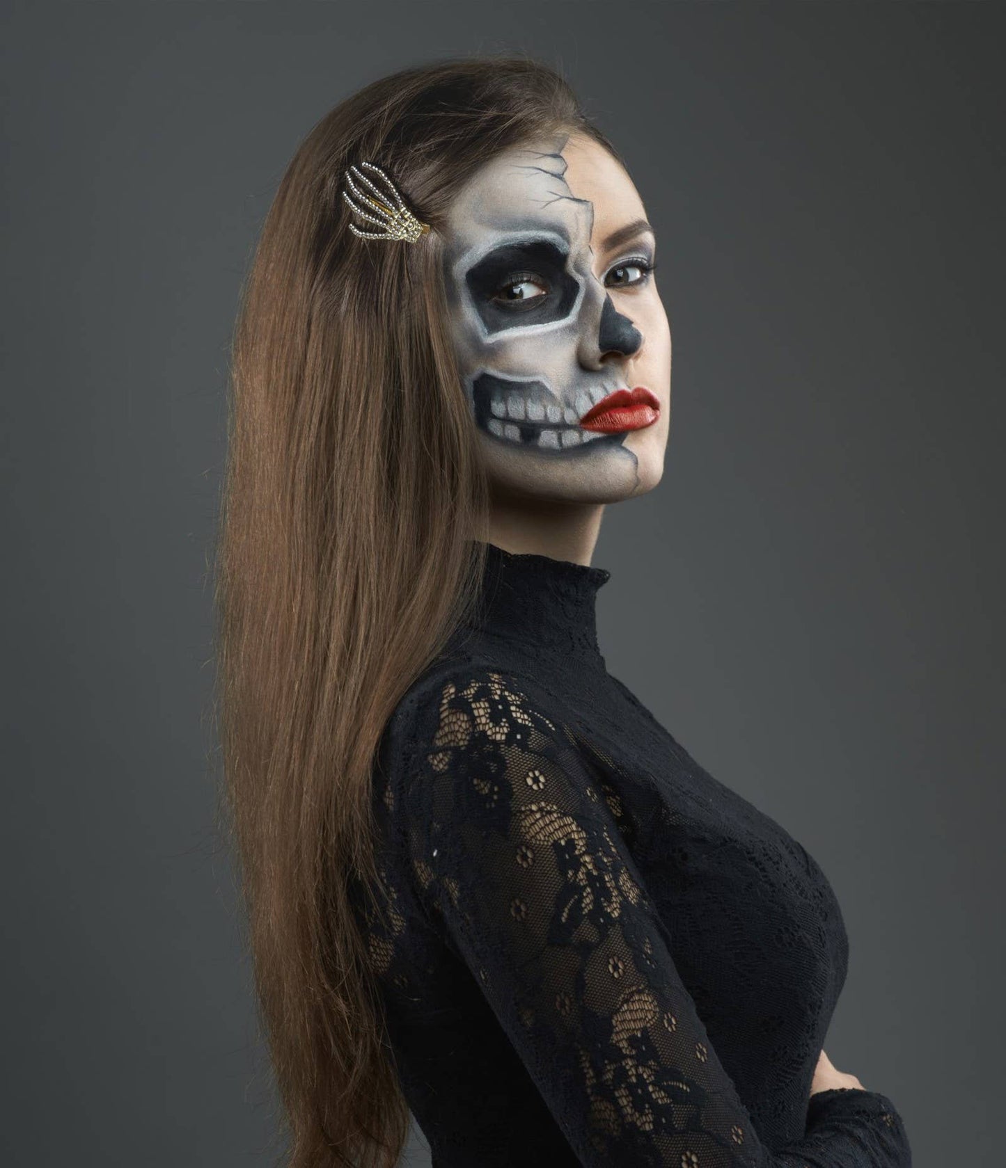 Death Grip Skeleton Hair Clips