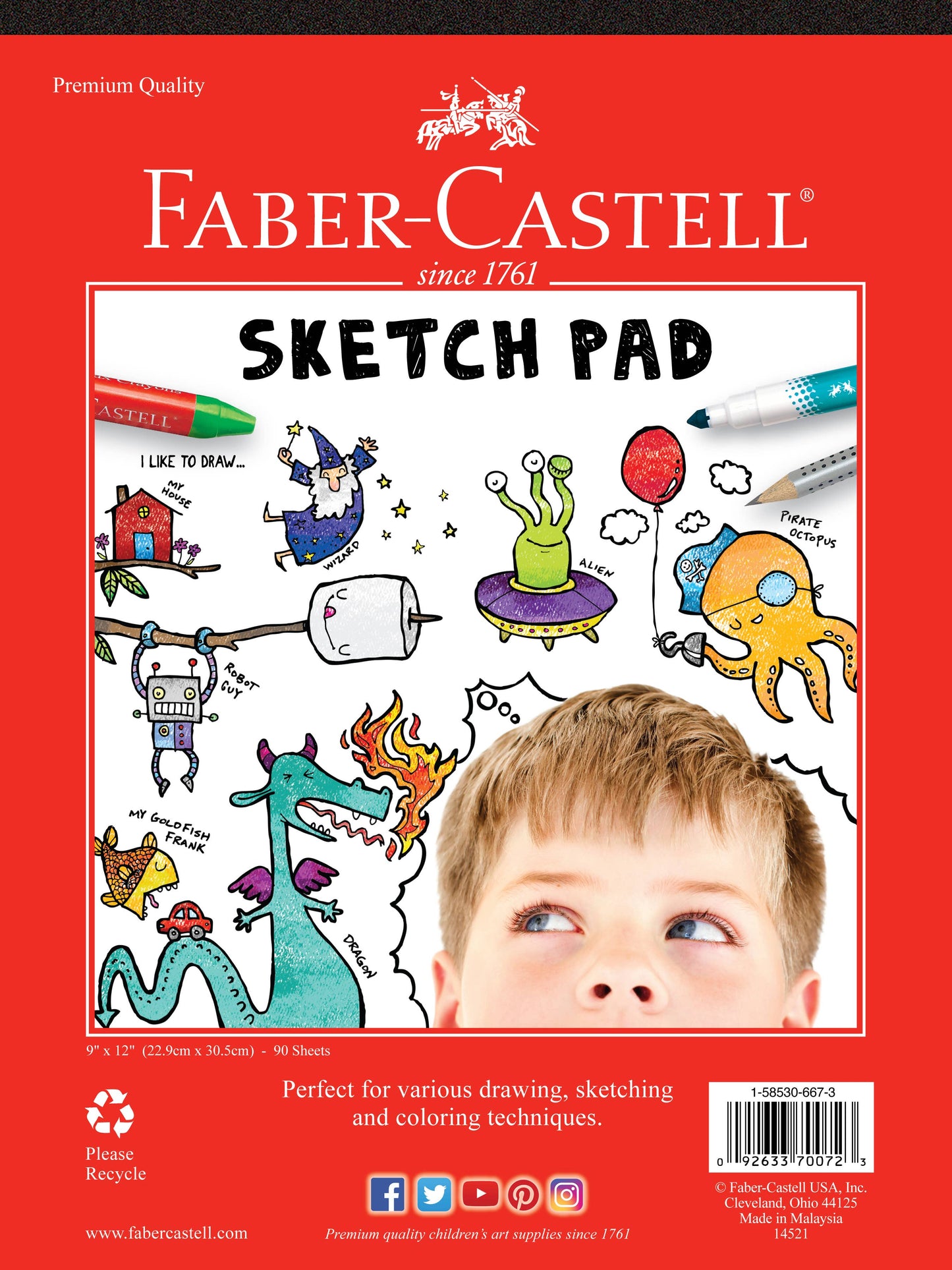 Sketch Pad for Drawing 9" x 12" - 90 Sheets