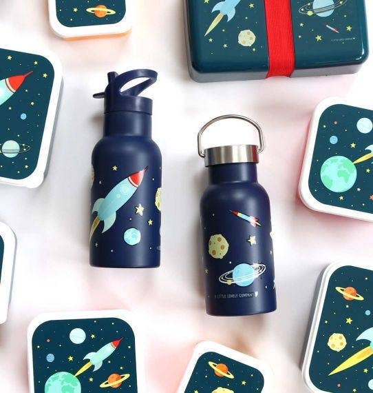 Kids stainless steel drink/water bottle: Space