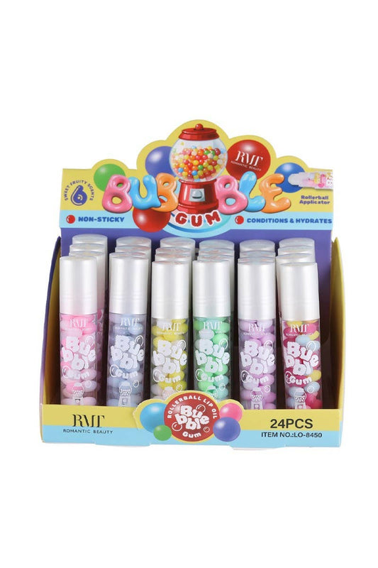 Romantic Beauty LO-8450 Bubble Gum Rollerball Lip Oil -24 pc