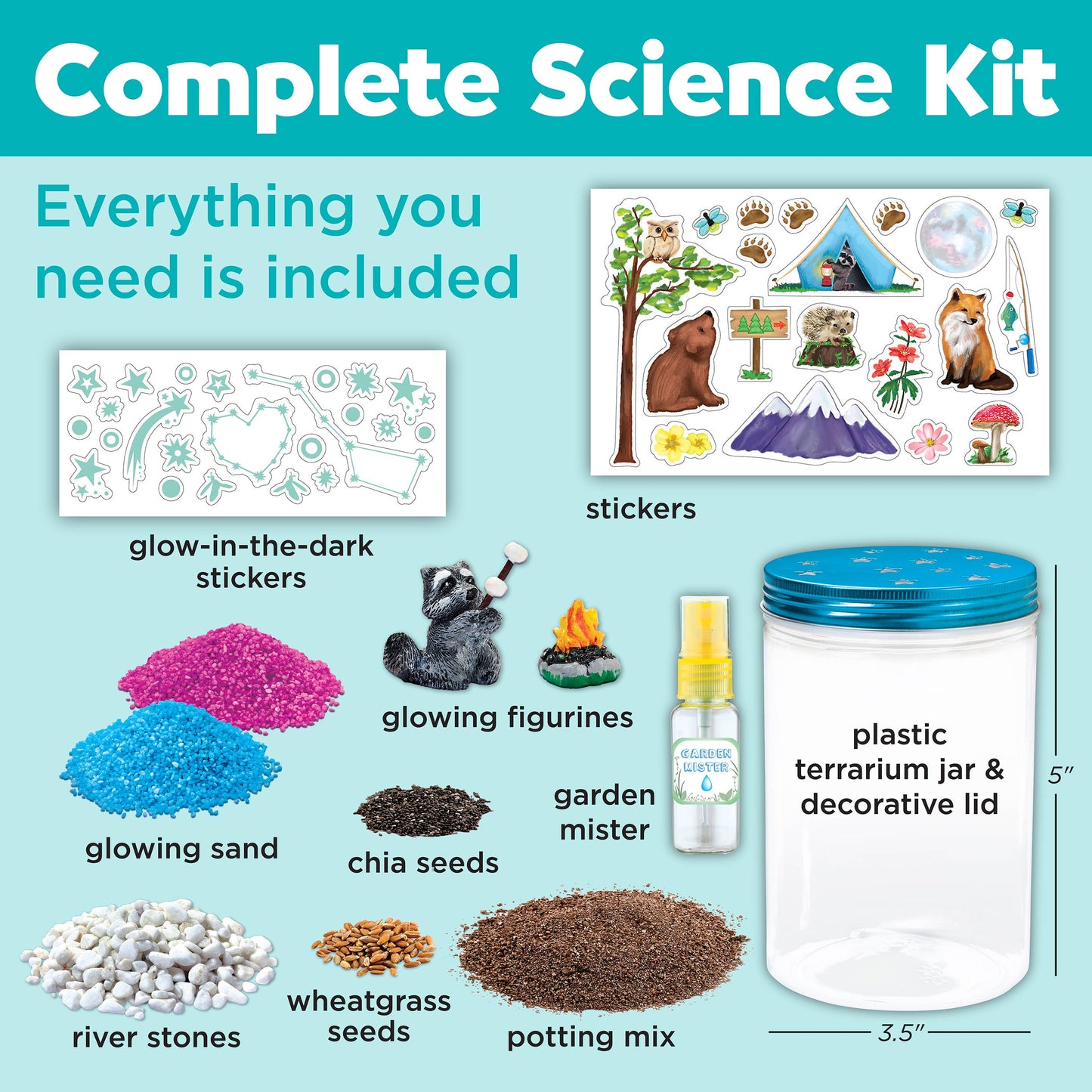 Grow N' Glow Terrarium DIY Craft Kit for Kids