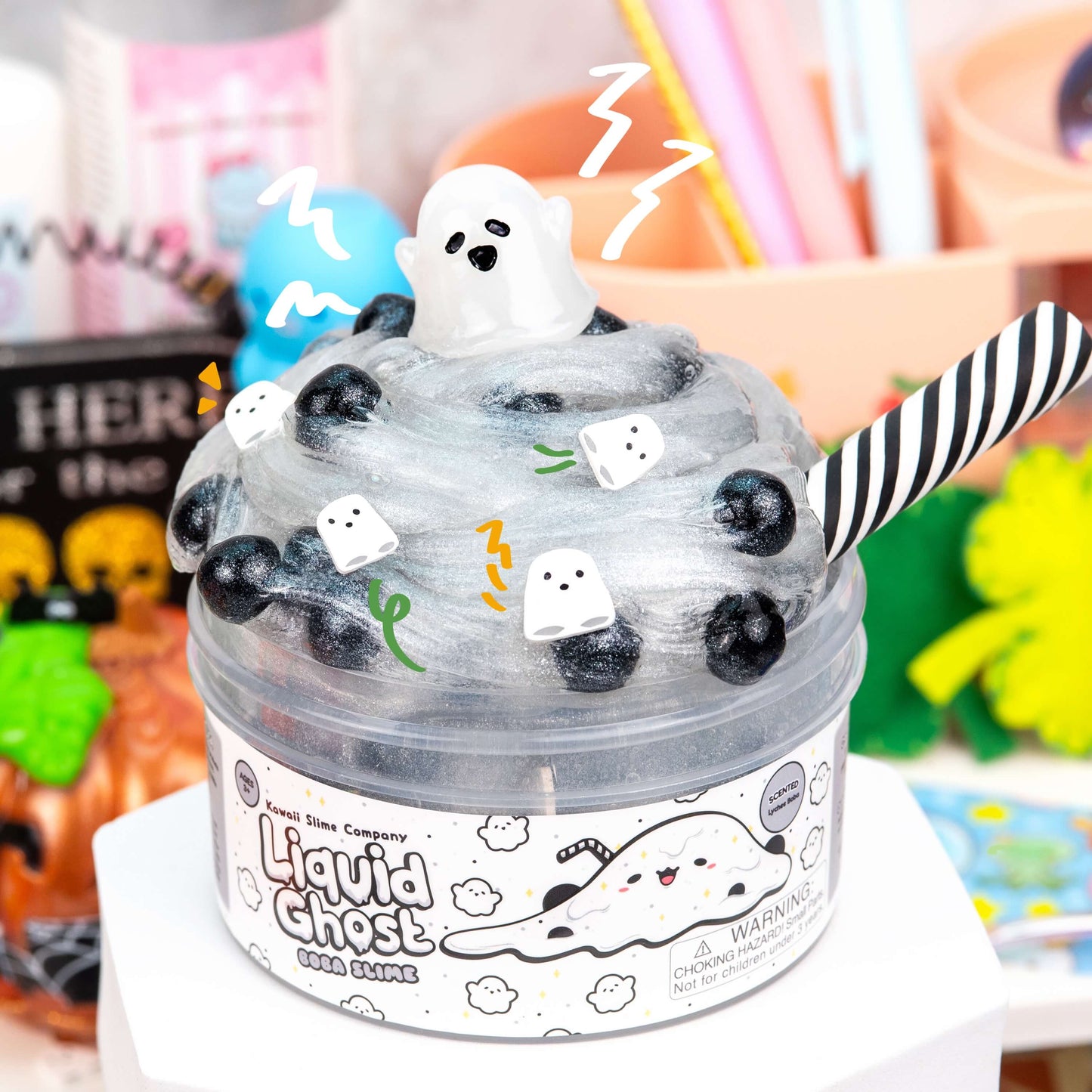 Liquid Ghost Boba Slime