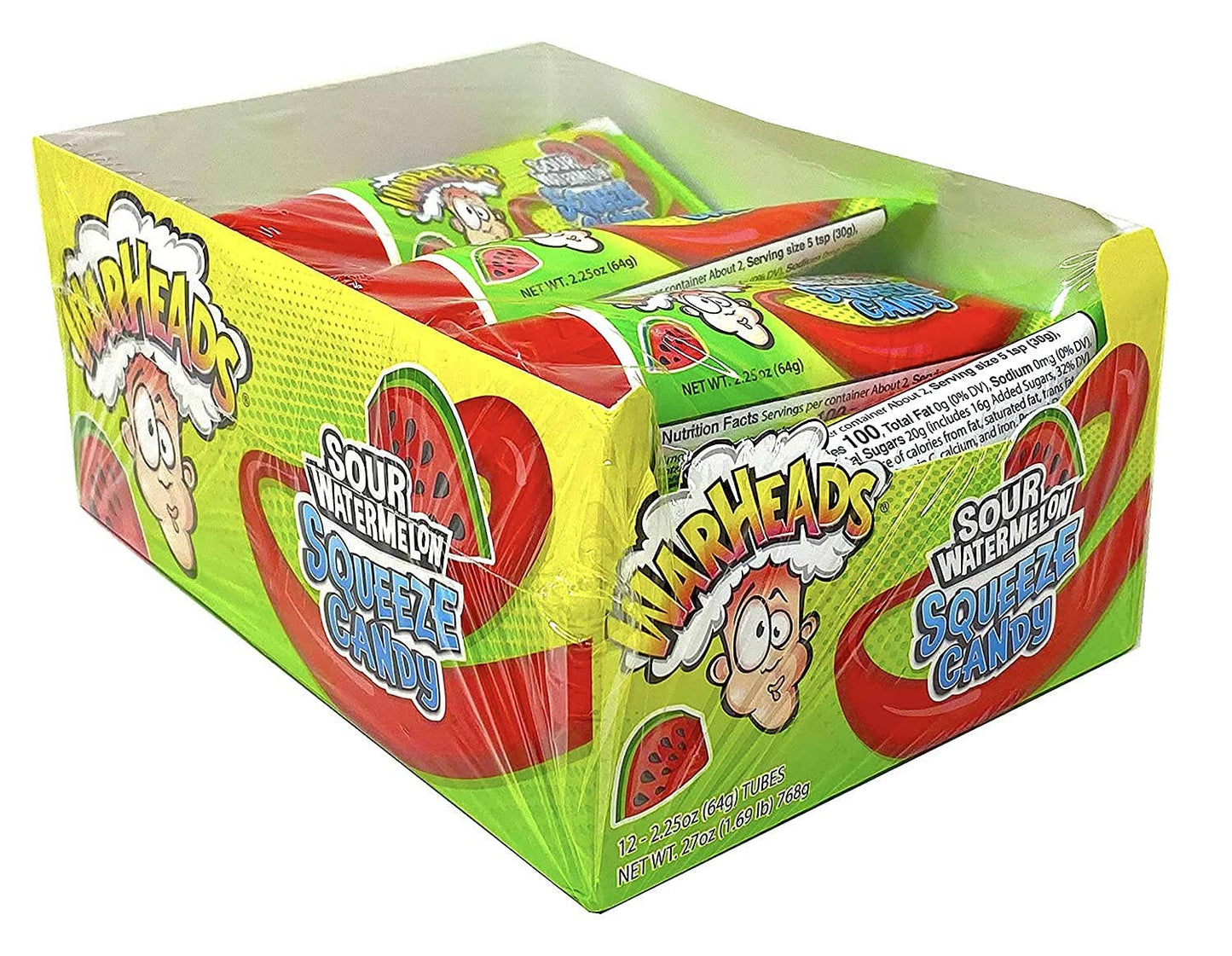Warheads Sour Watermelon Squeeze Candy, 2.25oz, 12ct Case