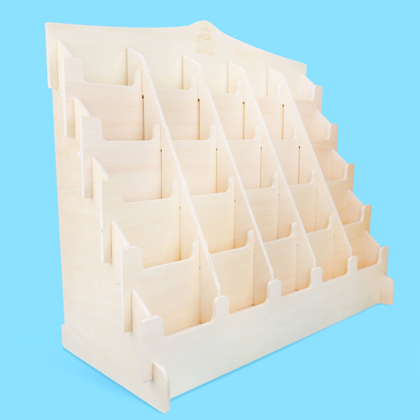 25 Pocket Wood Stadium Countertop Display for Vinyl Stickers