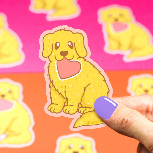Golden Retriever Puppy Dog Cute Love Vinyl Sticker