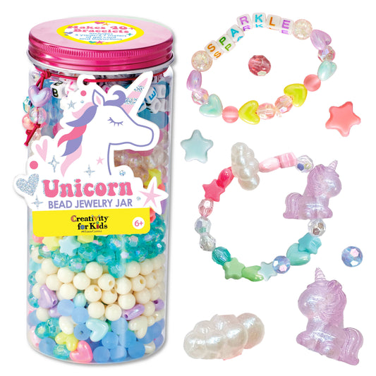 Bead Jewelry Jar Unicorn - DIY Bracelet Craft Kit for Kids