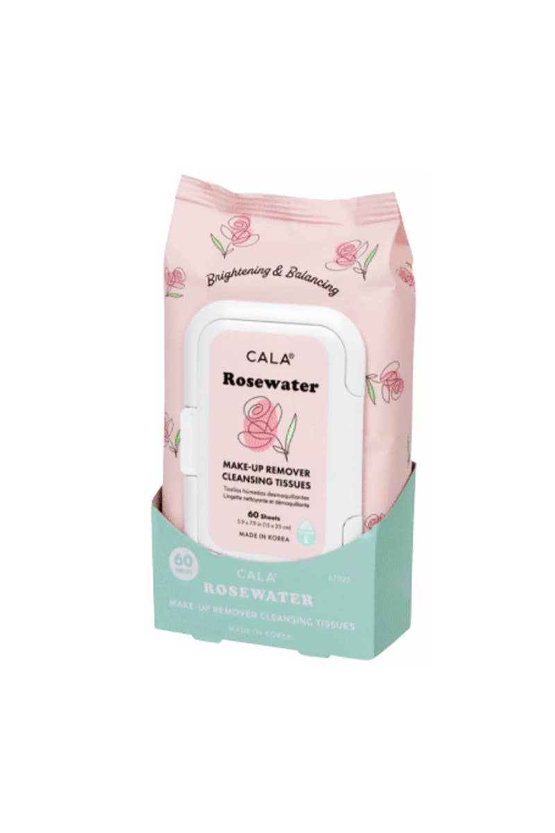 CALA 67025 Rose Water 60 Make-up Cleansing Tissues - 3pc