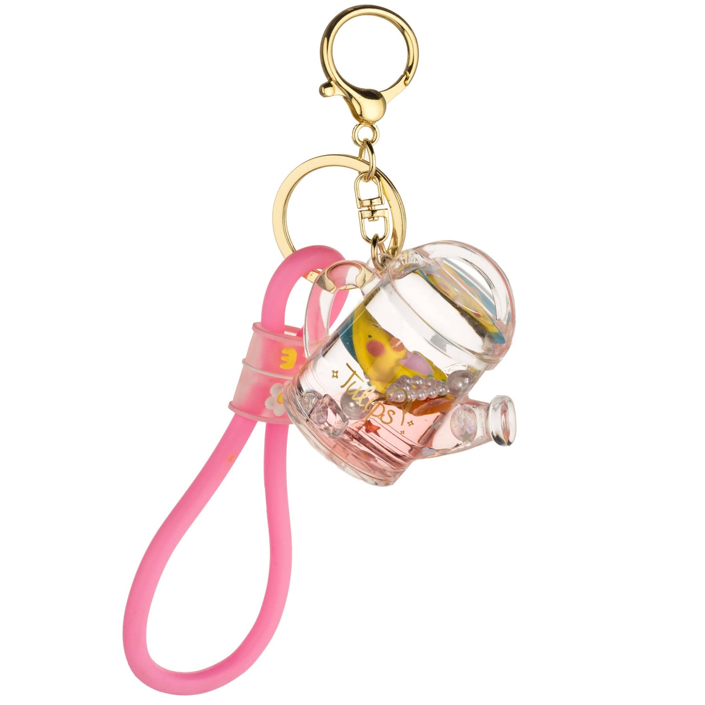 Garden Watering Can Liquid Sensory Keychain : Blue