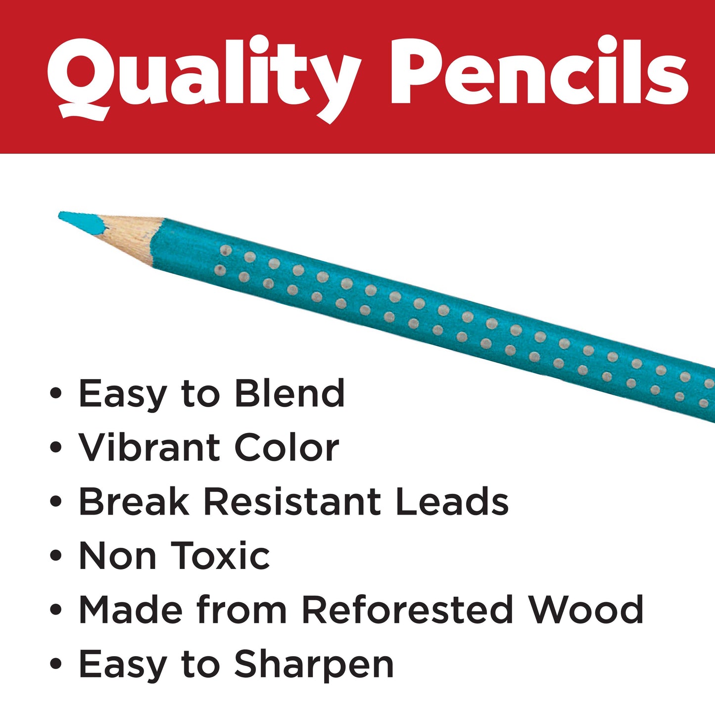 12 Grip EcoPencils - Colored Pencils w/ Raised Grip
