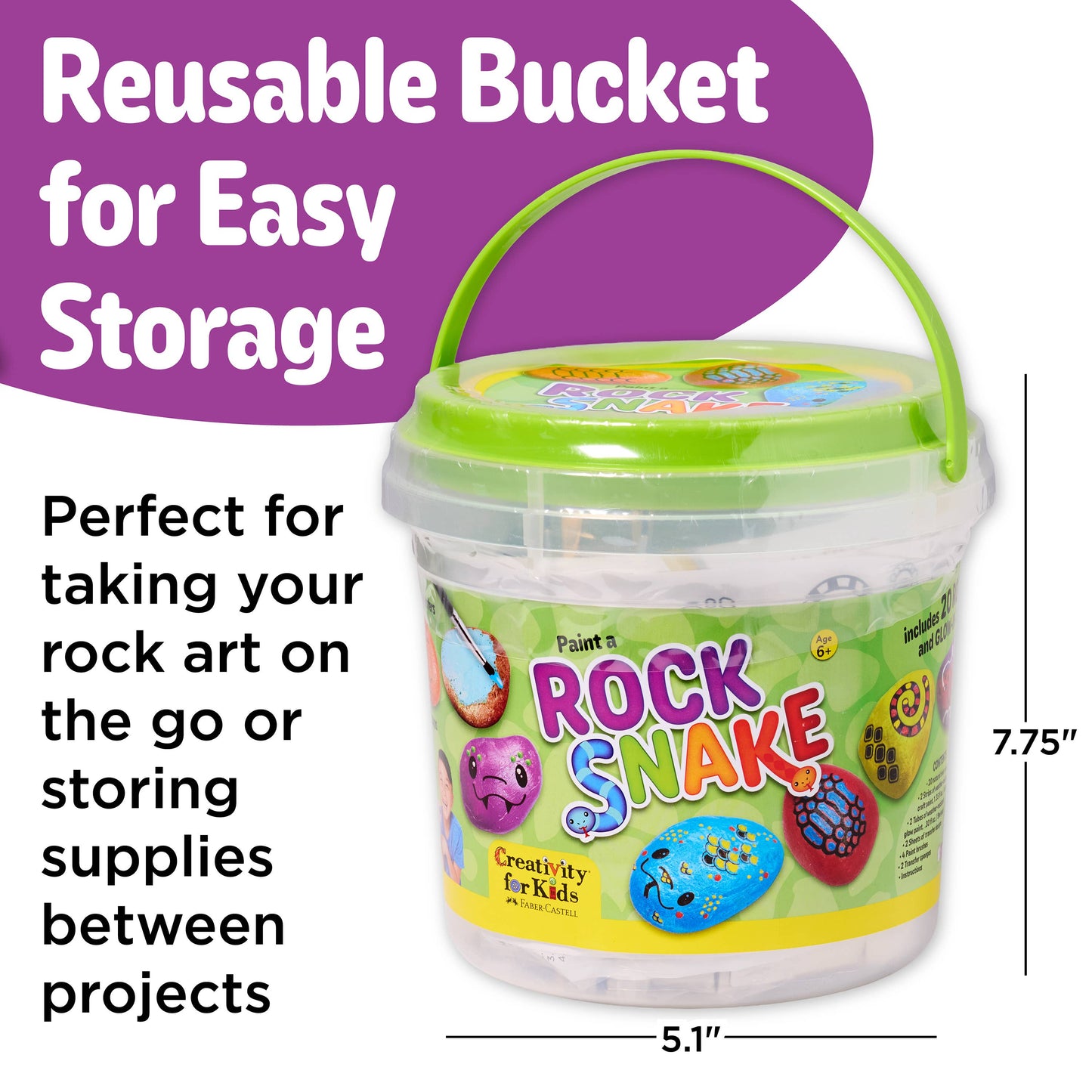 Rock Snake Bucket - Rock Painting Craft Kit for Kids