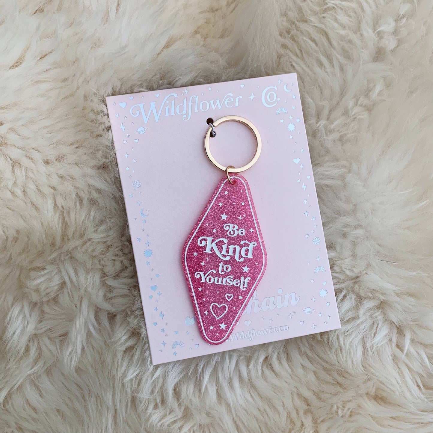 Positive Affirmation Glitter Motel Keychain Stocking Stuffer