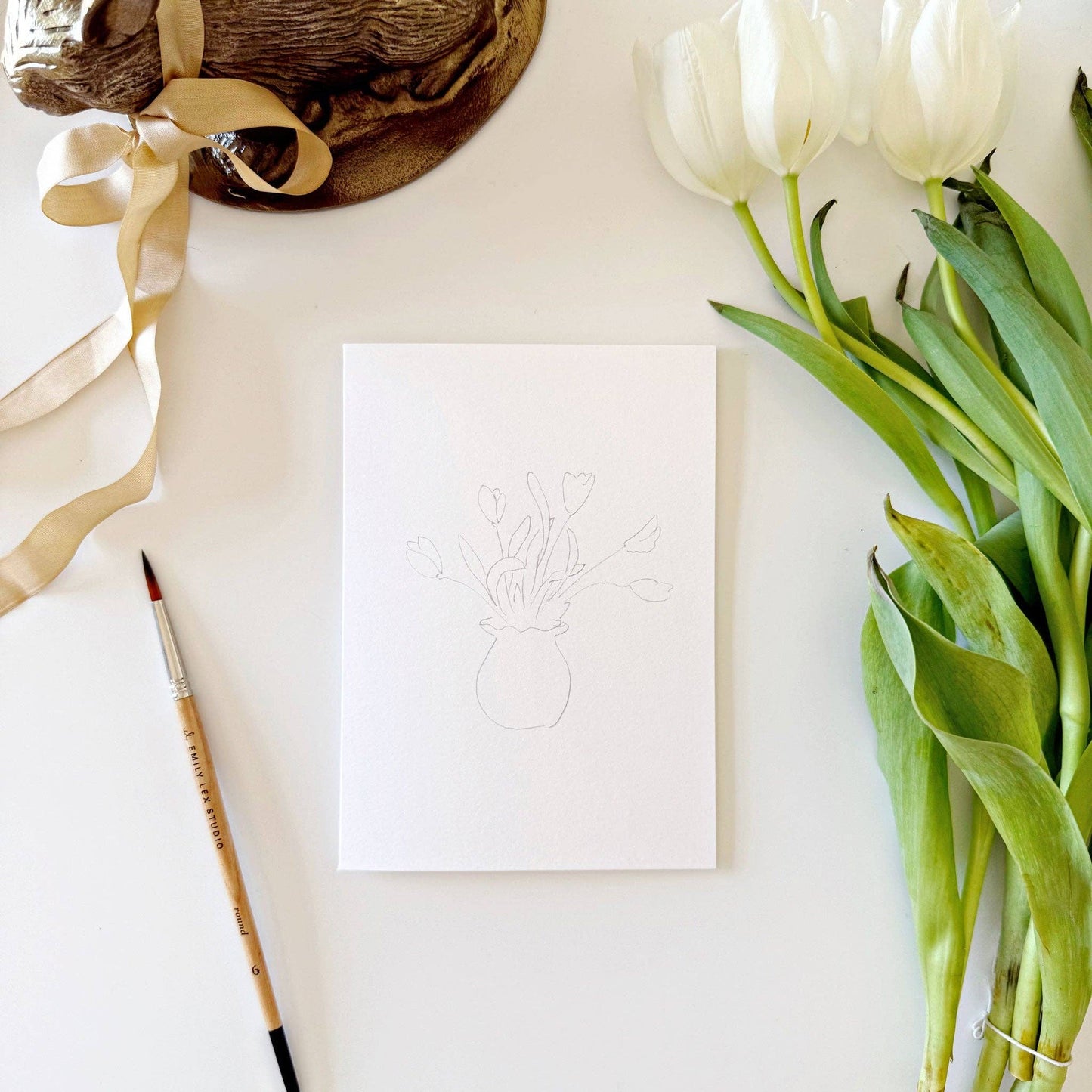 Easter paintable watercolor notecard set