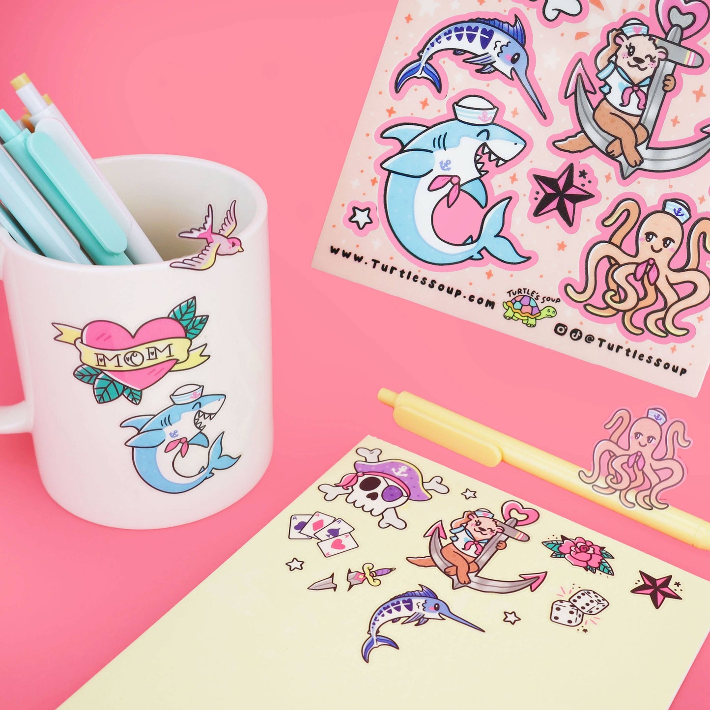 Classic Tattoo Americana Style Vinyl Sticker Sheet