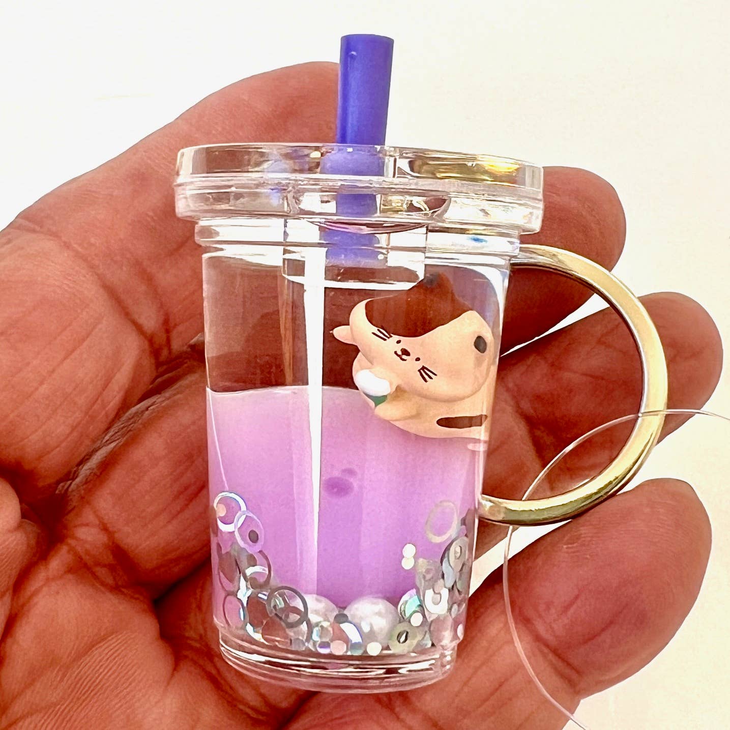 12123 CAT FLOATY KEY CHARM