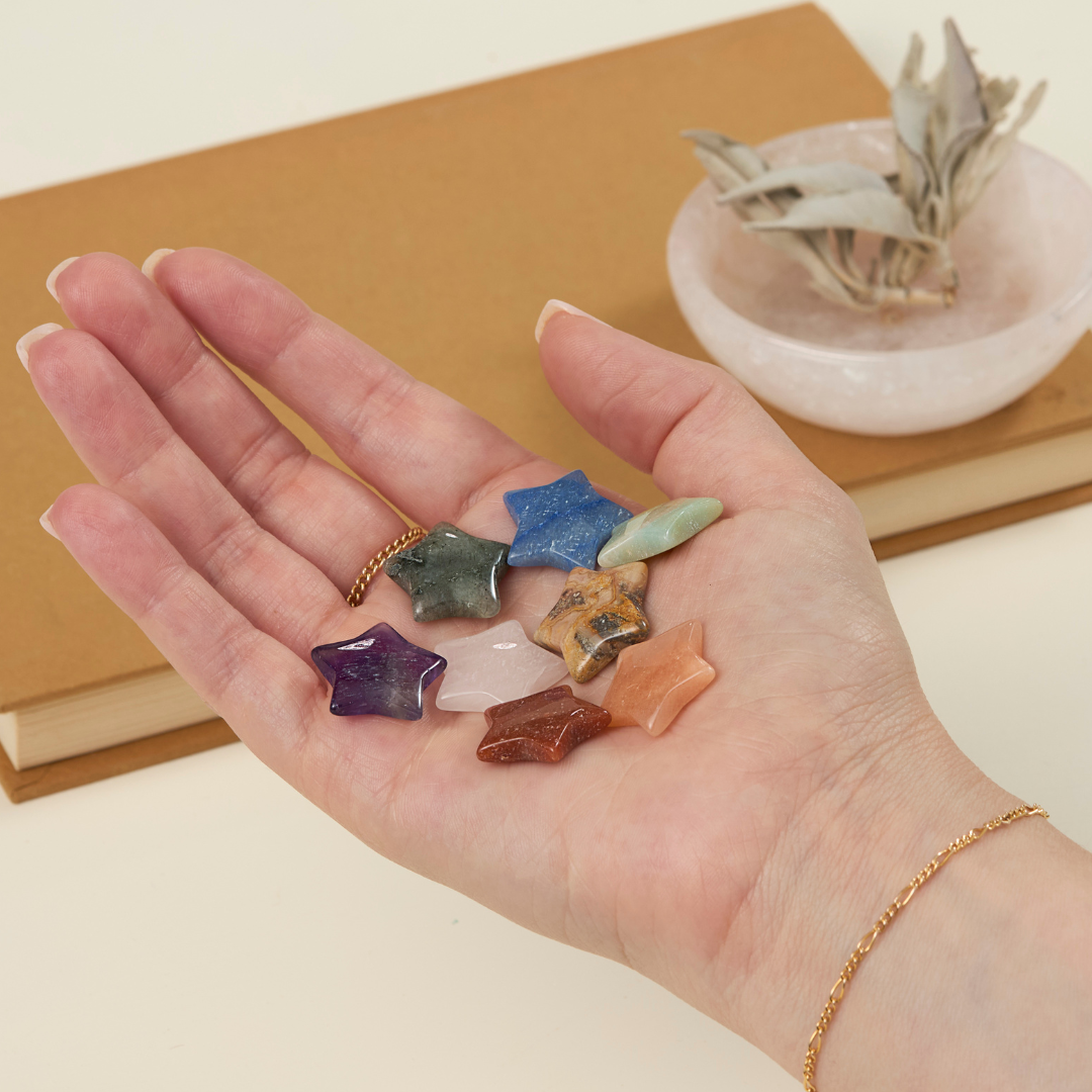 Assorted Carved Crystal Stars - 36 pcs ⭐