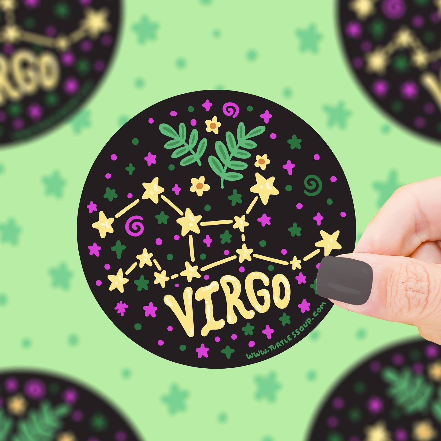 Virgo Constellation Zodiac Vinyl Sticker (Holographic) (Cop