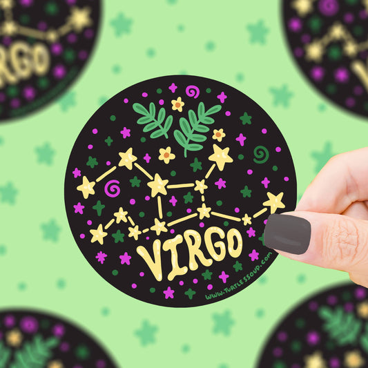 Virgo Constellation Zodiac Vinyl Sticker (Holographic) (Cop