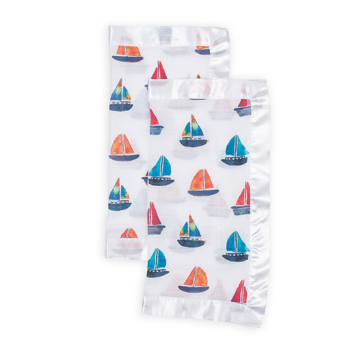 2-Pack Cotton Security Blankets 16" x 16" –  Sailboats