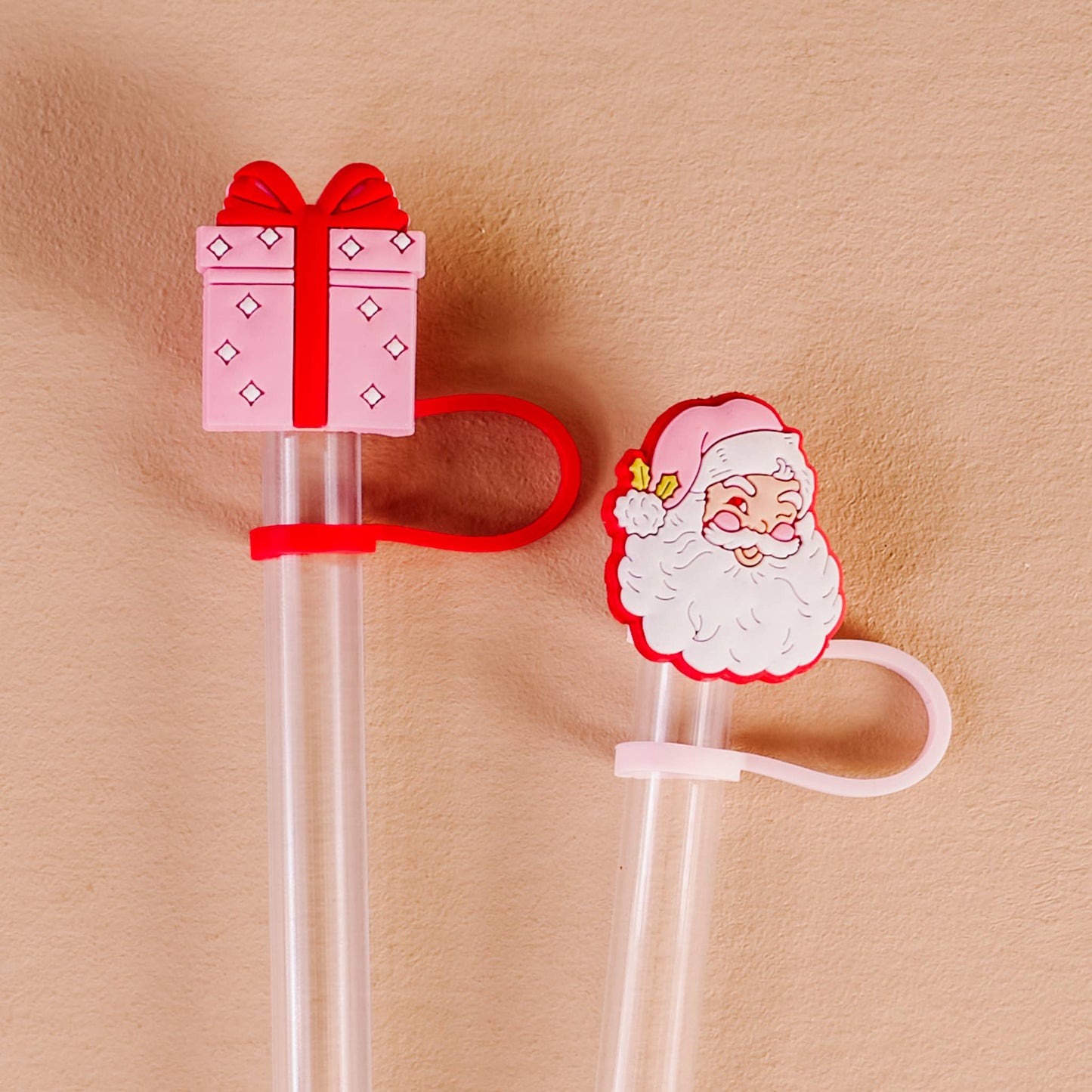 Straw Topper Set-Jolly Santa