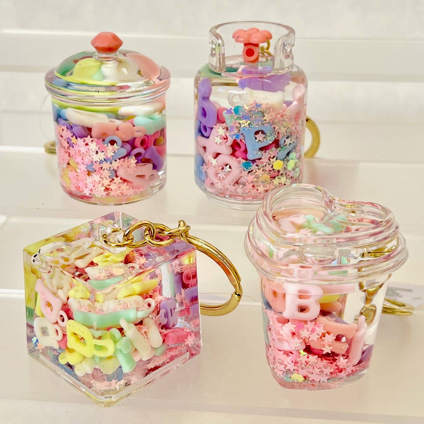 LETTER FLOATY KEY CHARM