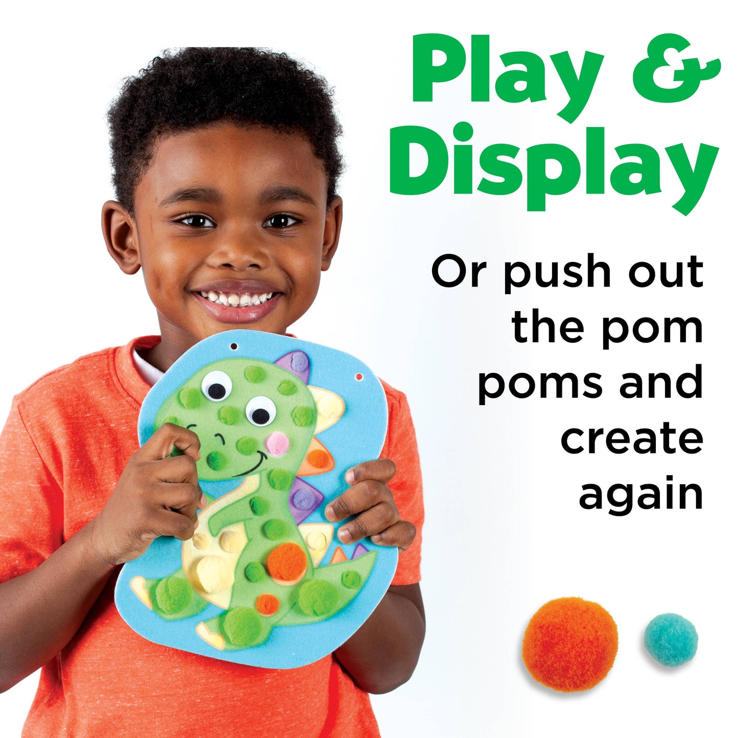 Pom Pom Dinosaur Pictures Activity Kit for Preschool Kids