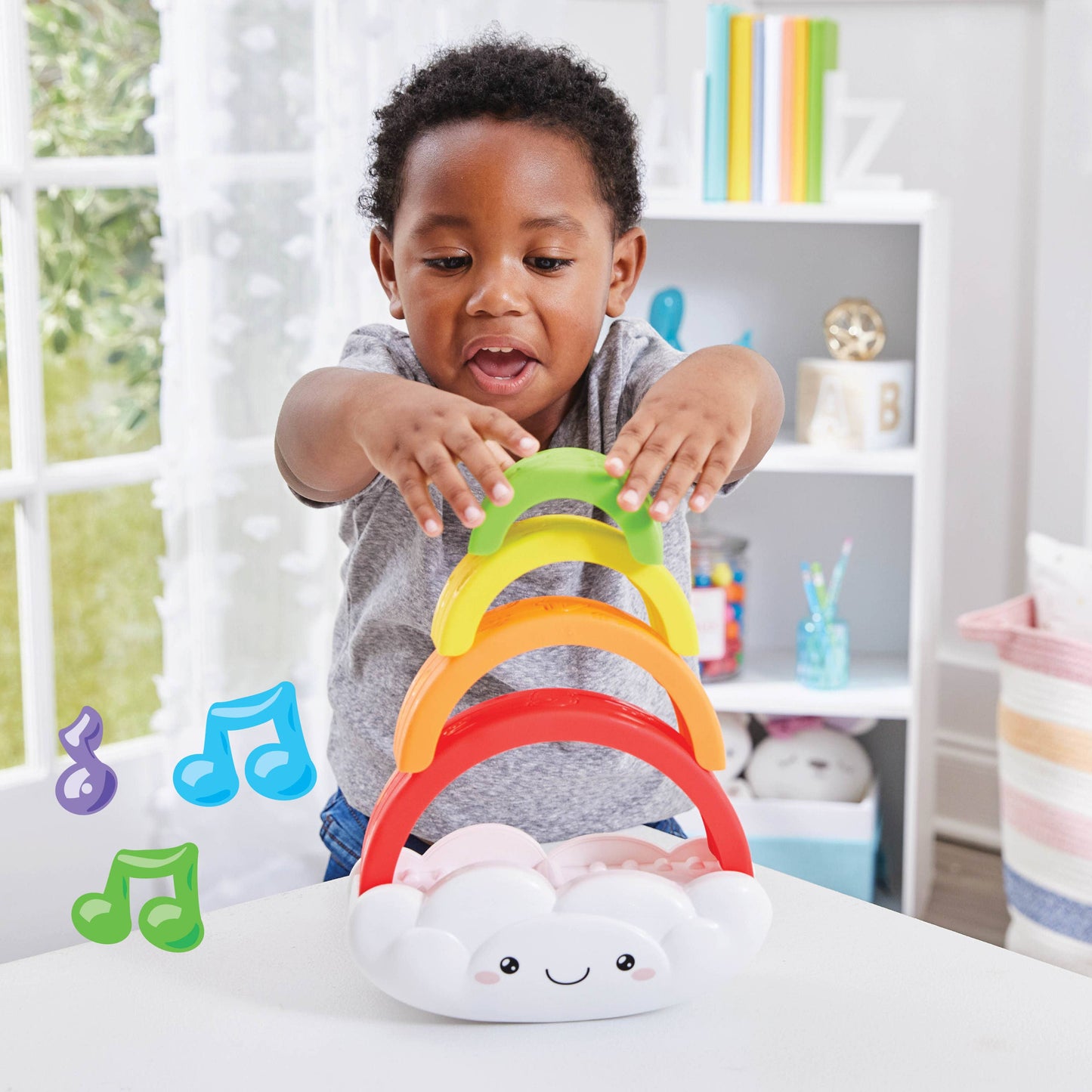 Kidoozie Musical Stack & Learn Rainbow, For Infants/Toddlers